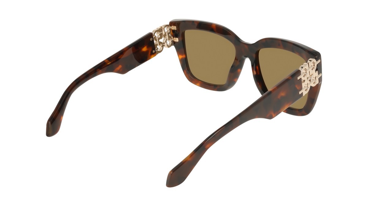 Sunglasses Salvatore Ferragamo SF2083SE (219) color brown tortoise shape rectangle lenses solid khaki