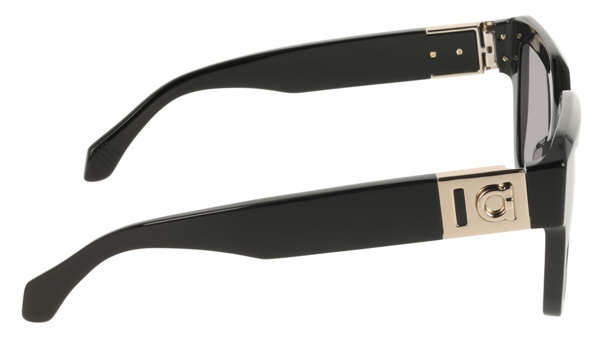 Sunglasses Salvatore Ferragamo SF2084S (001) color black shape rectangle lenses solid grey
