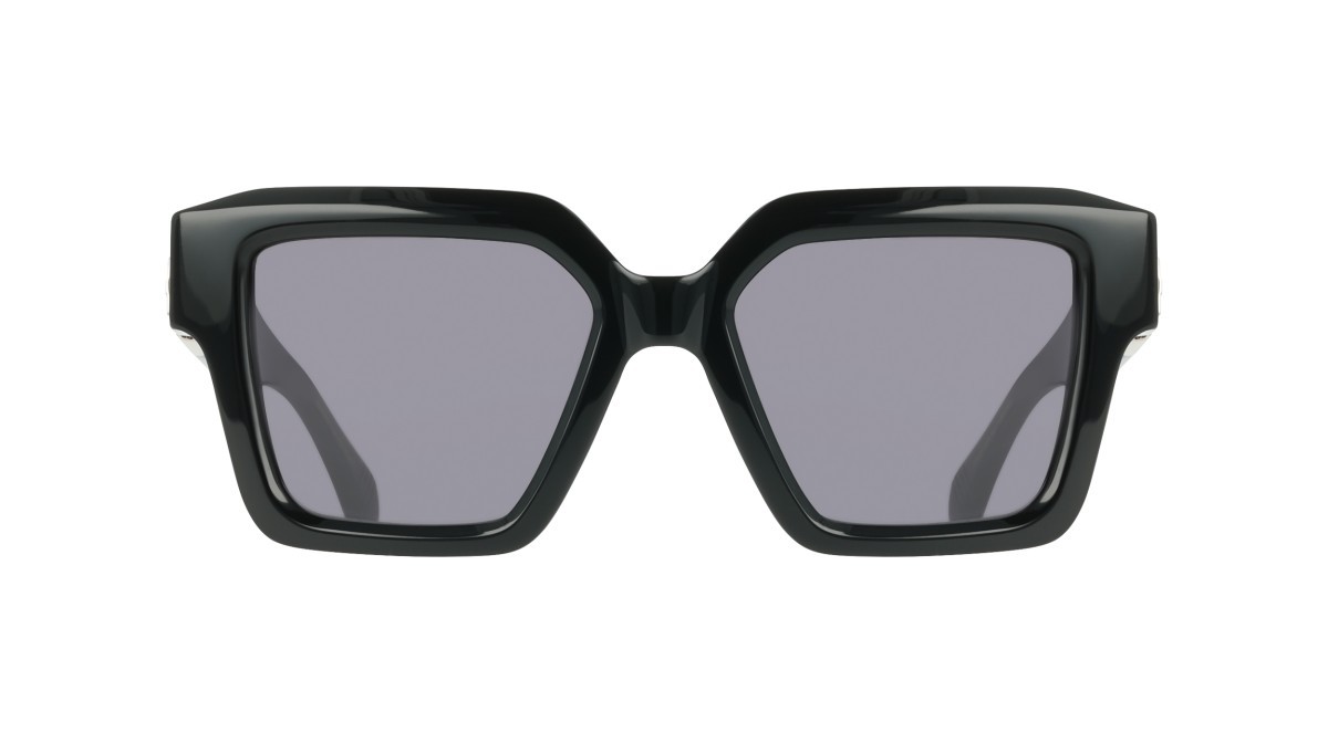 Sunglasses Salvatore Ferragamo SF2084S (001) color black shape rectangle lenses solid grey