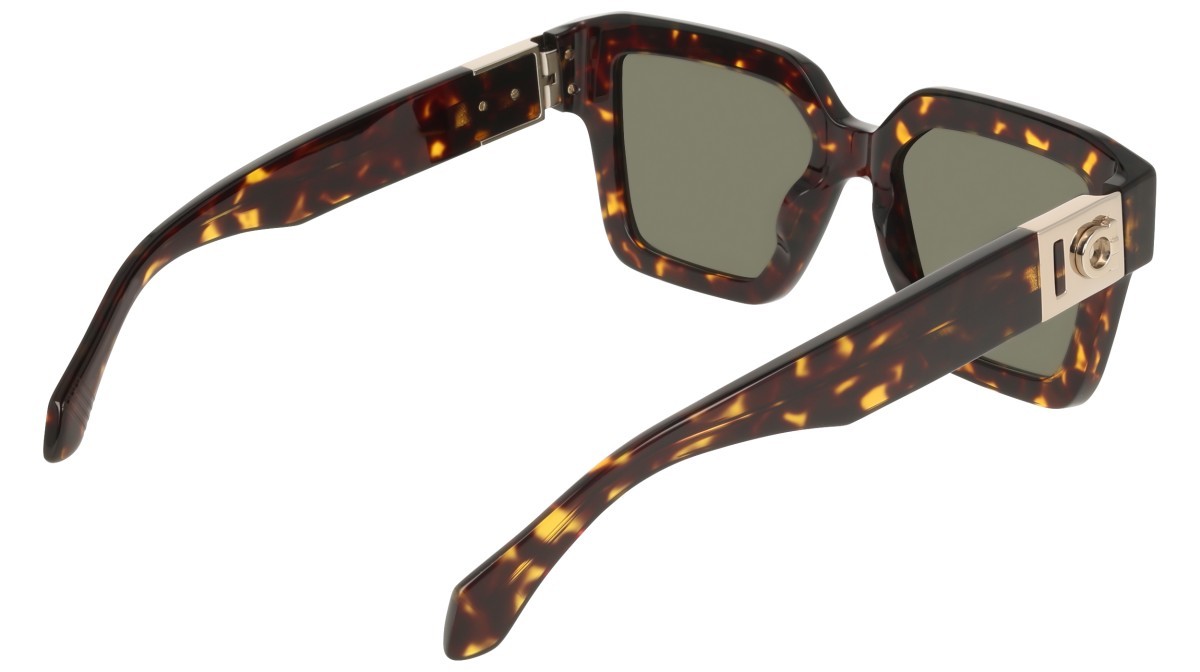 Sunglasses Salvatore Ferragamo SF2084S (242) color dark tortoise shape rectangle lenses solid green