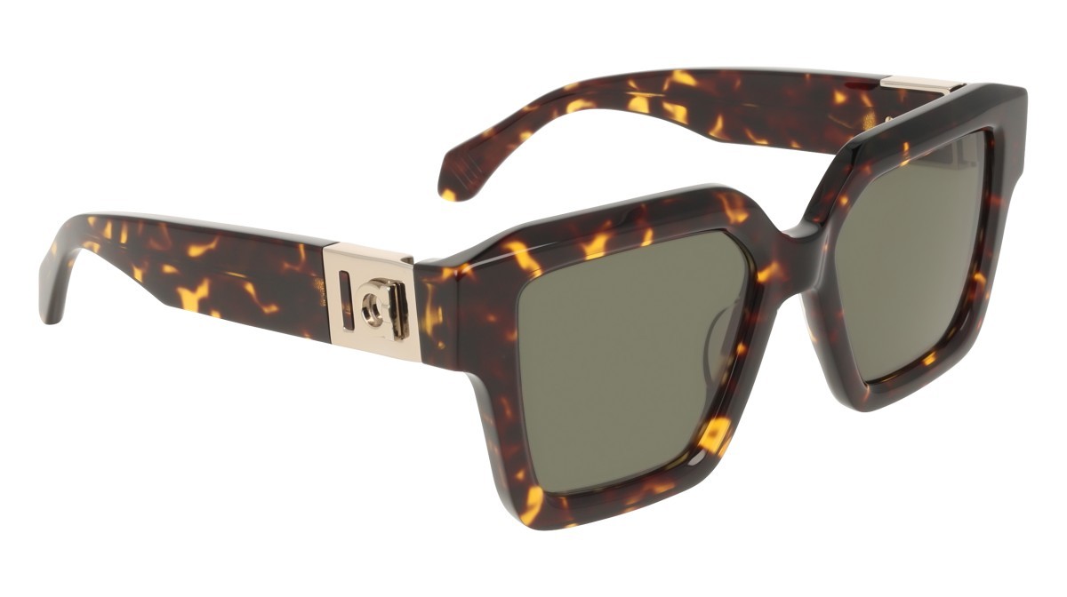 Sunglasses Salvatore Ferragamo SF2084S (242) color dark tortoise shape rectangle lenses solid green