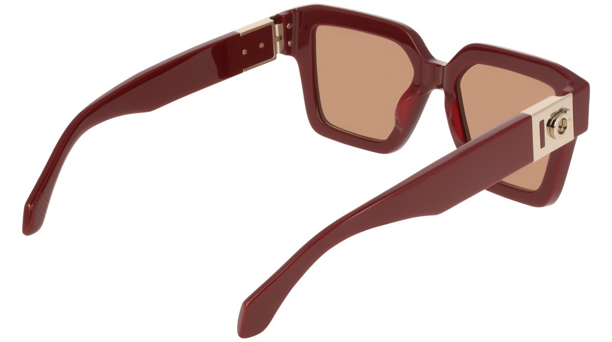 Sunglasses Salvatore Ferragamo SF2084S (606) color burgundy shape rectangle lenses solid brown