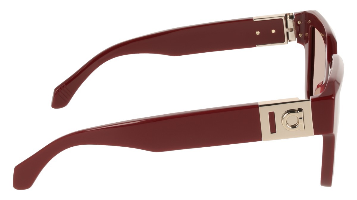 Sunglasses Salvatore Ferragamo SF2084S (606) color burgundy shape rectangle lenses solid brown