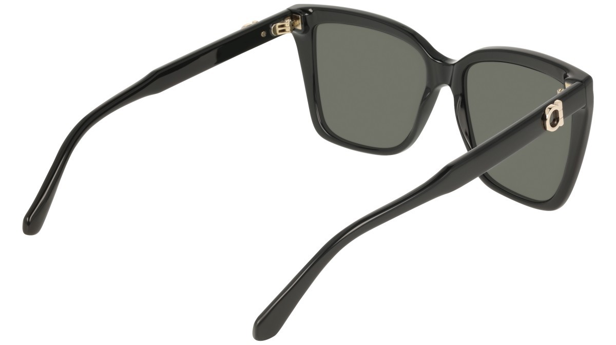 Sunglasses Salvatore Ferragamo SF2085SE (001) color black shape rectangle lenses solid grey