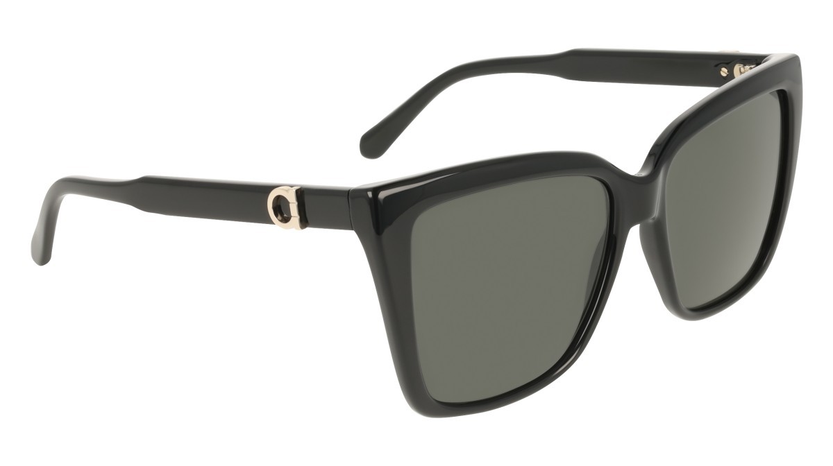 Sunglasses Salvatore Ferragamo SF2085SE (001) color black shape rectangle lenses solid grey