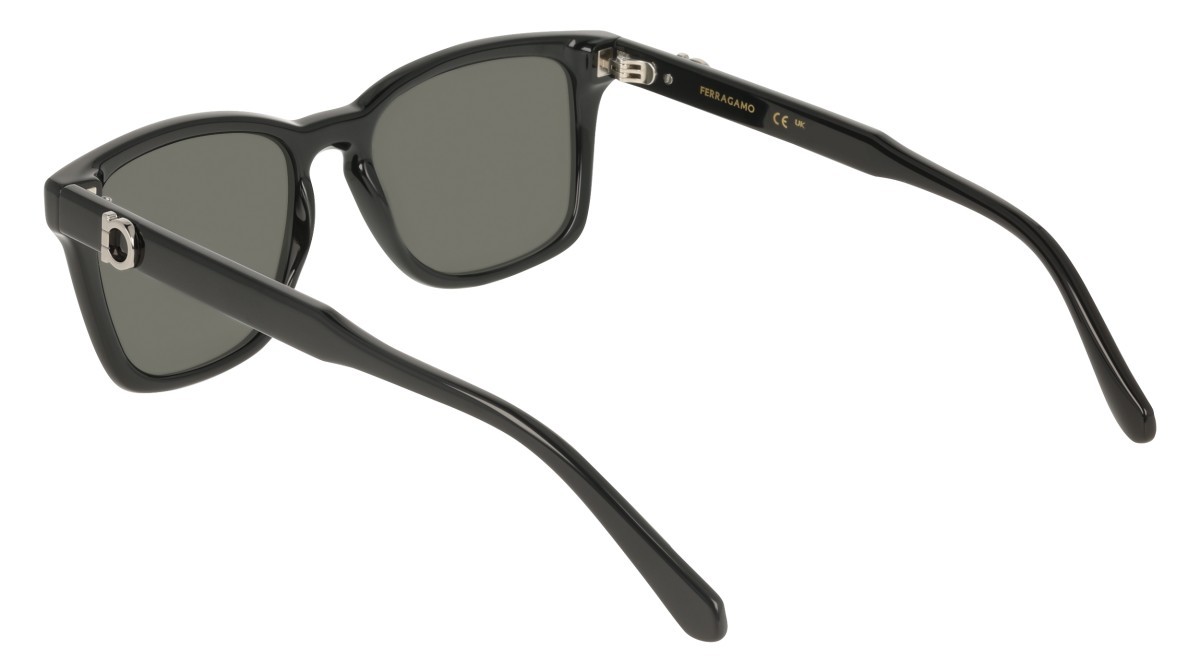 Sunglasses Salvatore Ferragamo SF2086SE (001) color black shape rectangle lenses solid grey