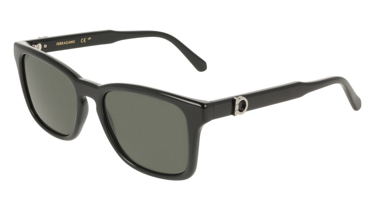 Sunglasses Salvatore Ferragamo SF2086SE (001) color black shape rectangle lenses solid grey