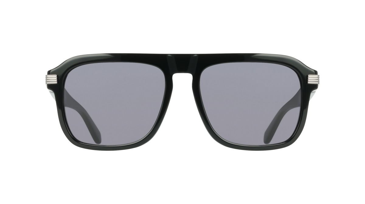 Sunglasses Salvatore Ferragamo SF2087S (001) color black shape rectangle lenses solid grey