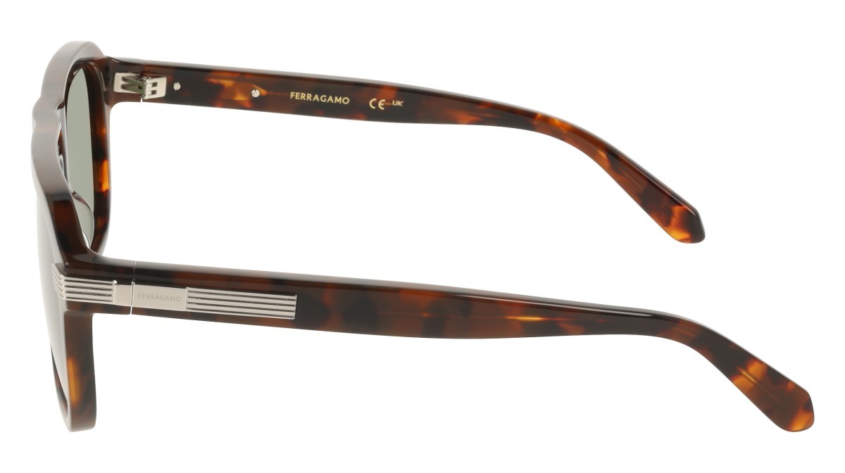 Sunglasses Salvatore Ferragamo SF2087S (240) color tortoise shape rectangle lenses solid green
