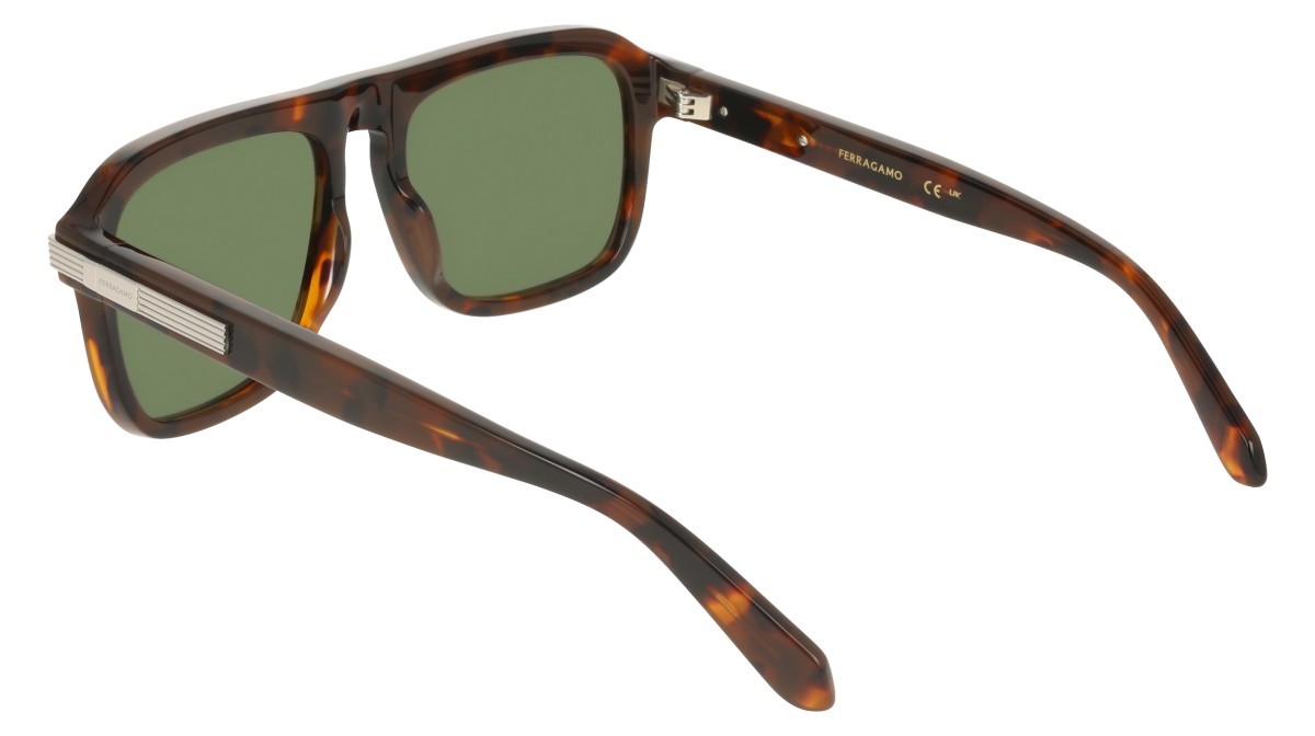 Sunglasses Salvatore Ferragamo SF2087S (240) color tortoise shape rectangle lenses solid green