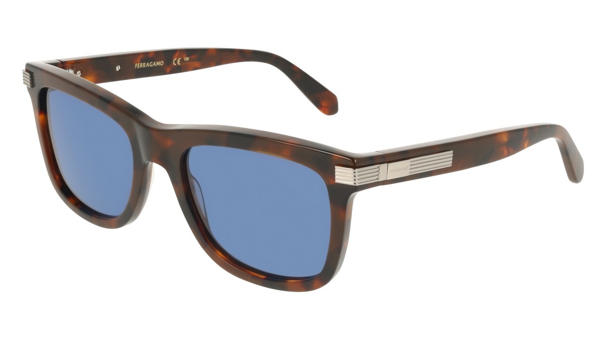 Sunglasses Salvatore Ferragamo SF2088S (240) color tortoise shape rectangle lenses solid blue