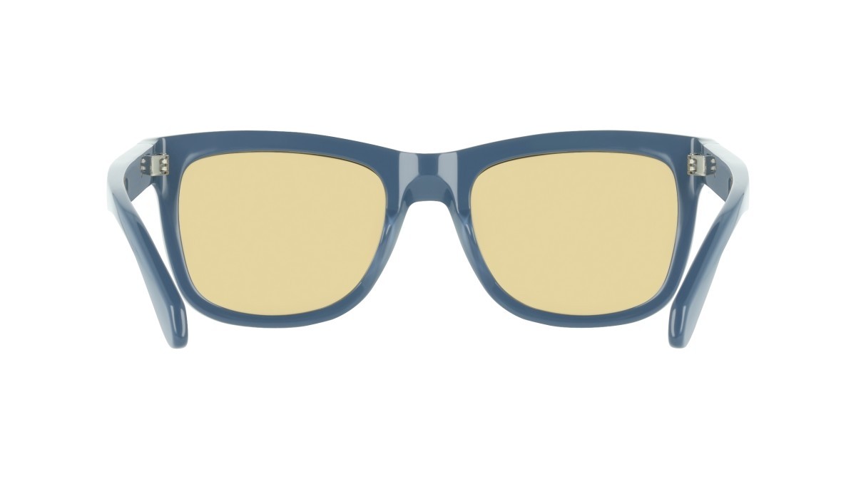Sunglasses Salvatore Ferragamo SF2088S (414) color blue shape rectangle lenses solid dark yellow