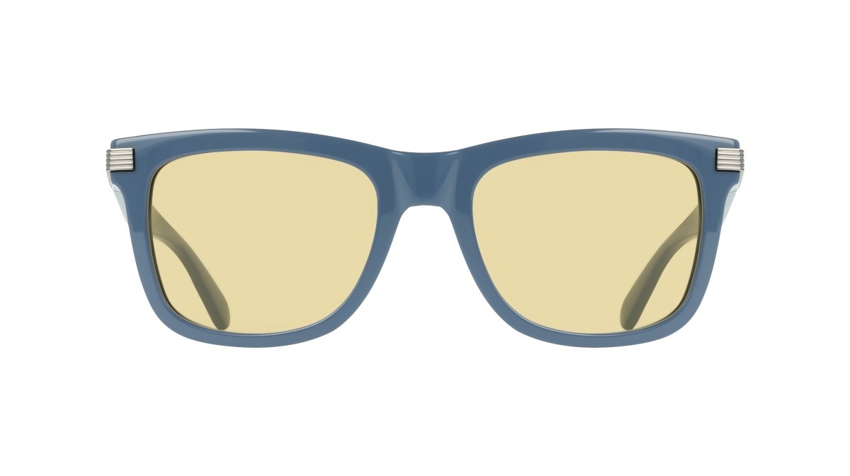 Sunglasses Salvatore Ferragamo SF2088S (414) color blue shape rectangle lenses solid dark yellow
