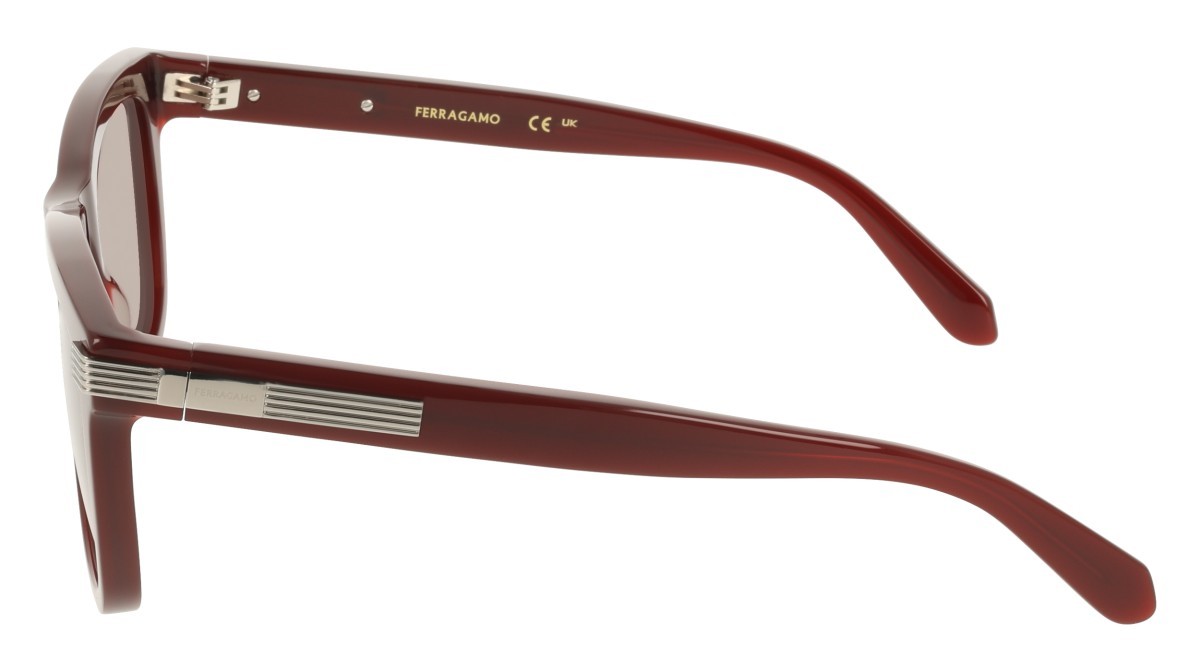 Occhiali da sole Salvatore Ferragamo SF2088S (600) colore red forma rettangolare lenti solid brown