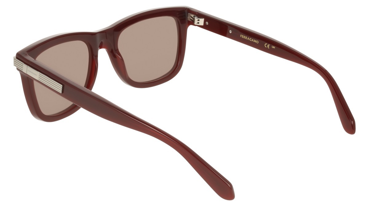 Occhiali da sole Salvatore Ferragamo SF2088S (600) colore red forma rettangolare lenti solid brown
