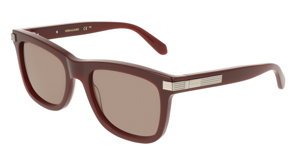Occhiali da sole Salvatore Ferragamo SF2088S (600) colore red forma rettangolare lenti solid brown