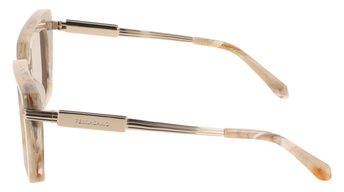 Sunglasses Salvatore Ferragamo SF2089S (026) color marble shape rectangle lenses solid nude