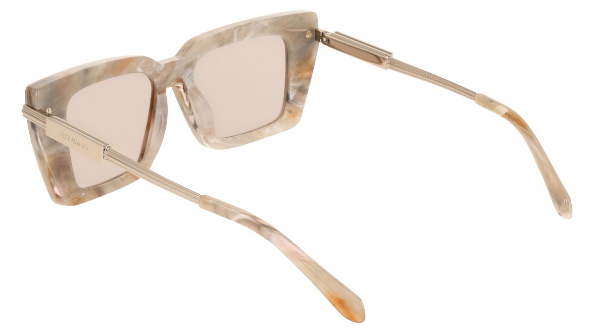 Sunglasses Salvatore Ferragamo SF2089S (026) color marble shape rectangle lenses solid nude