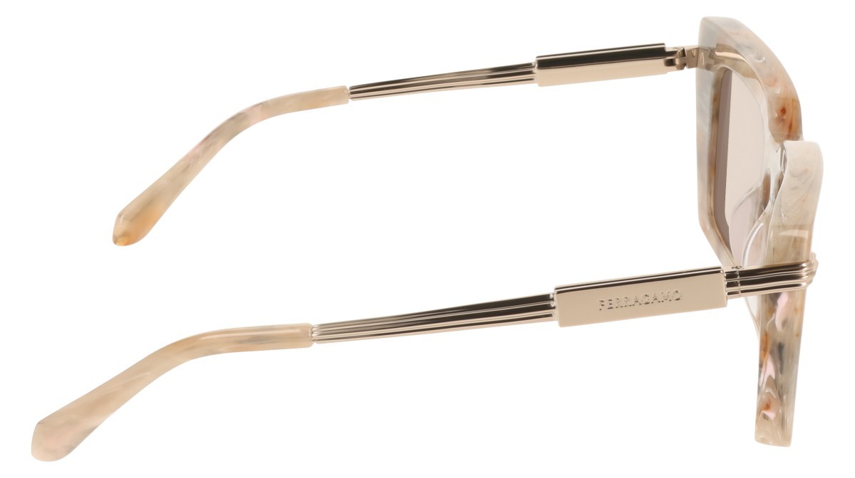 Sunglasses Salvatore Ferragamo SF2089S (026) color marble shape rectangle lenses solid nude