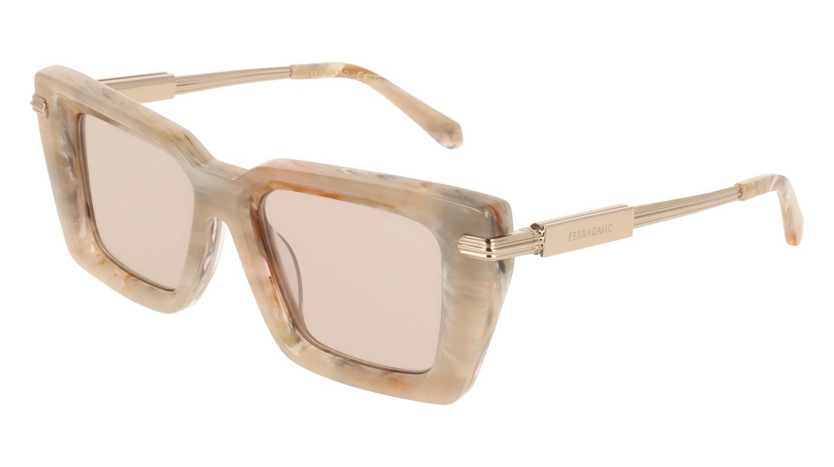 Sunglasses Salvatore Ferragamo SF2089S (026) color marble shape rectangle lenses solid nude