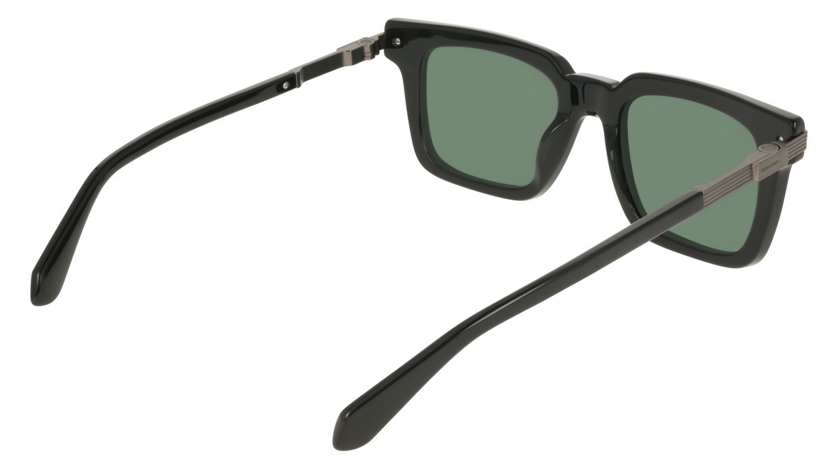 Sunglasses Salvatore Ferragamo SF2103S (001) color black shape rectangle lenses solid green