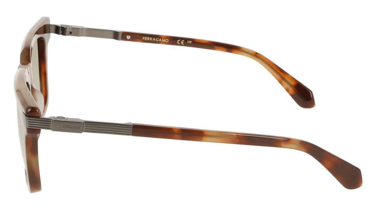 Sunglasses Salvatore Ferragamo SF2103S (225) color milky brown tortoise shape rectangle lenses gradient brown/grey