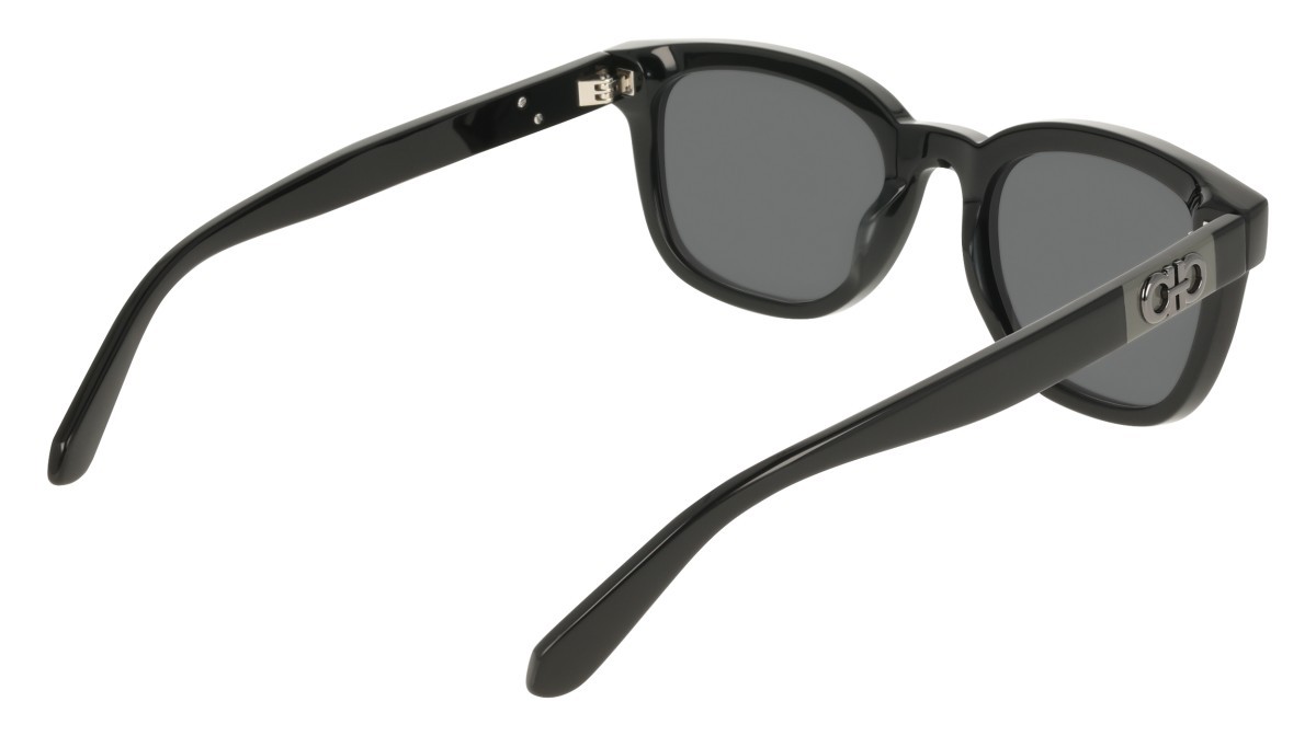Sunglasses Salvatore Ferragamo SF2107S (001) color black shape rectangle lenses solid grey