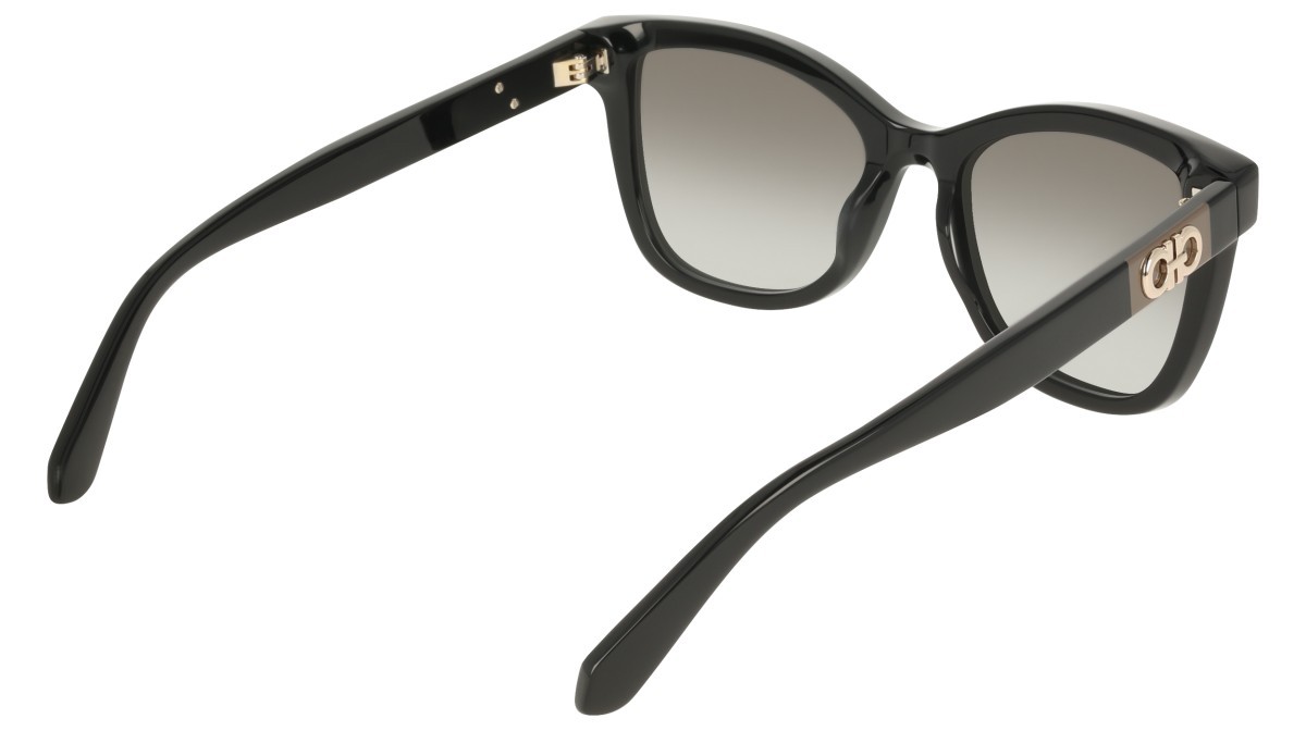 Sunglasses Salvatore Ferragamo SF2108S (001) color black shape rectangle lenses gradient grey