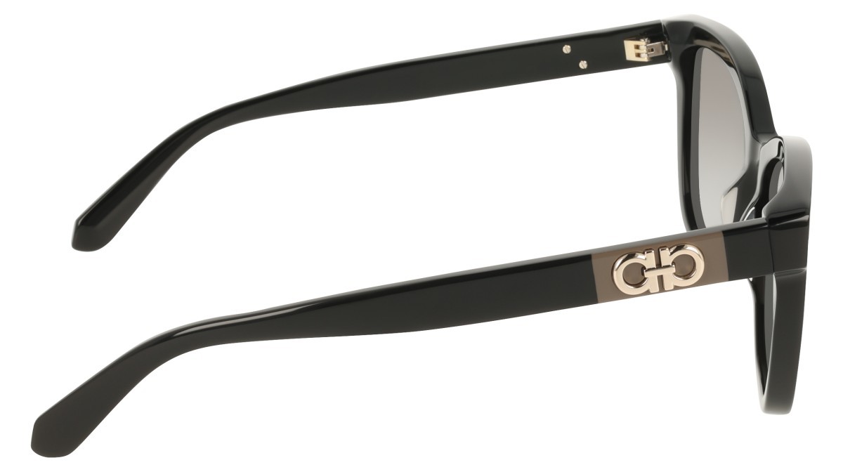 Sunglasses Salvatore Ferragamo SF2108S (001) color black shape rectangle lenses gradient grey
