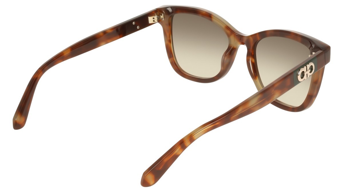 Sunglasses Salvatore Ferragamo SF2108S (225) color milky brown tortoise shape rectangle lenses brown gradient