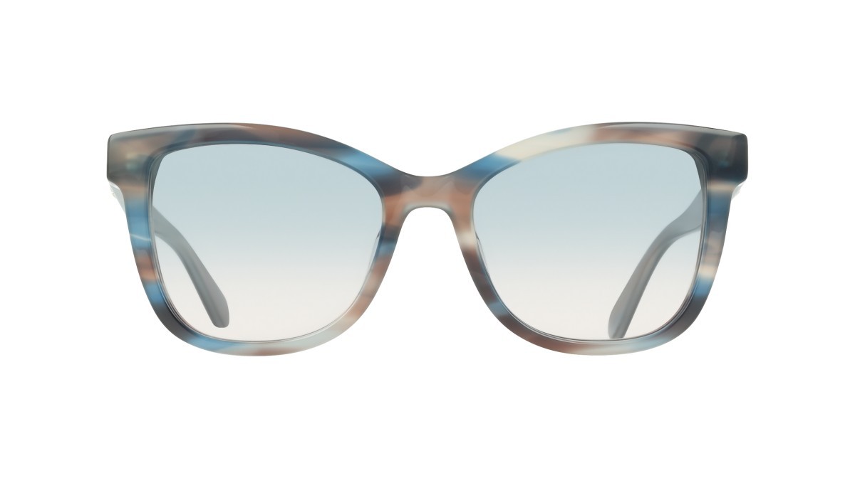 Sunglasses Salvatore Ferragamo SF2108S (314) color striped sand blue shape rectangle lenses gradient avio rose