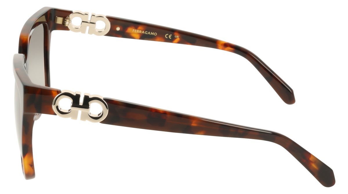 Sunglasses Salvatore Ferragamo SF2109S (240) color tortoise shape rectangle lenses gradient khaki