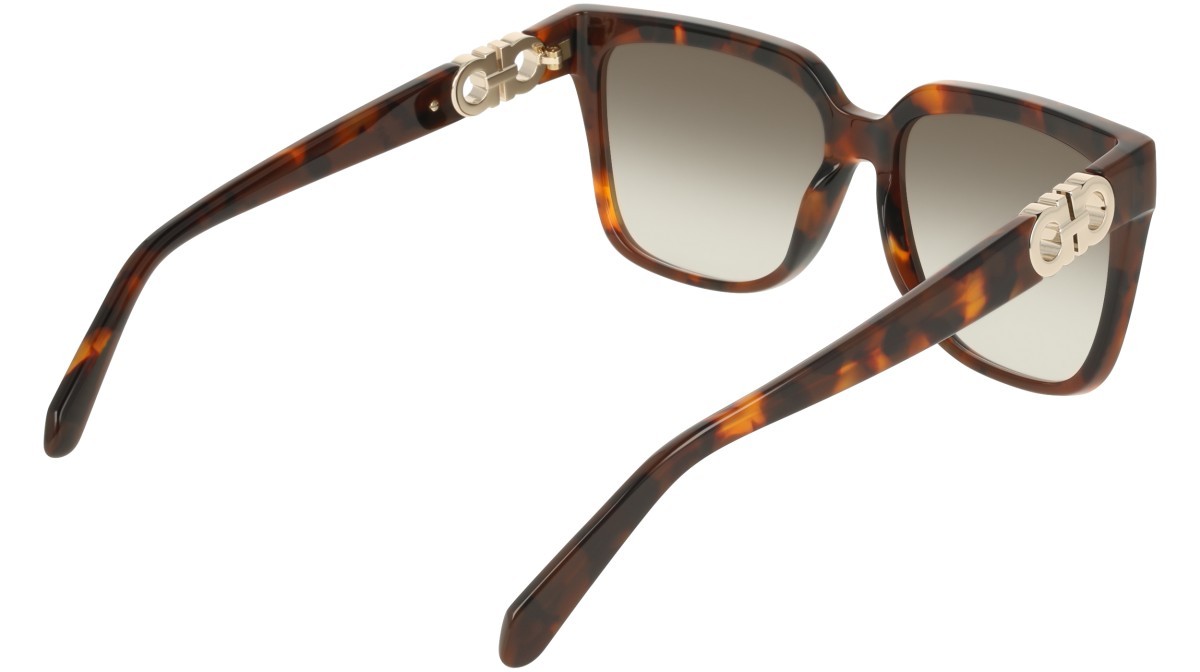 Sunglasses Salvatore Ferragamo SF2109S (240) color tortoise shape rectangle lenses gradient khaki