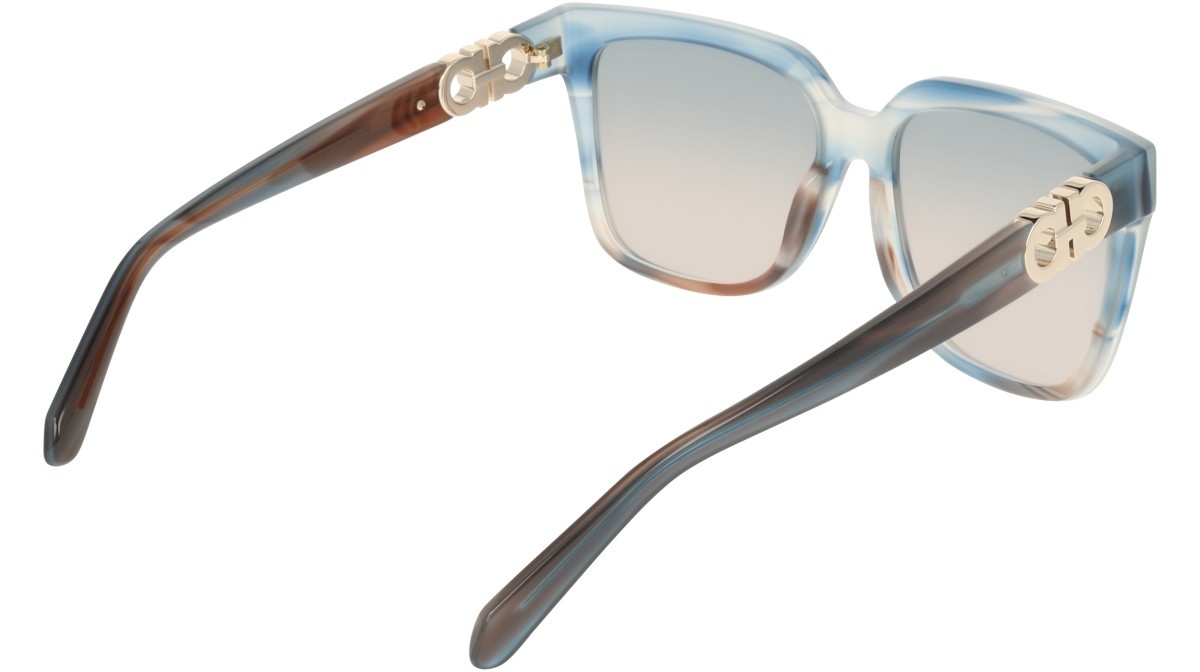 Sunglasses Salvatore Ferragamo SF2109S (314) color striped sand blue shape rectangle lenses gradient avio rose
