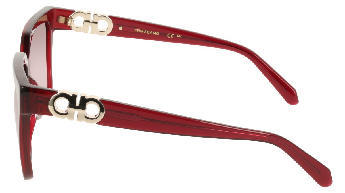 Sunglasses Salvatore Ferragamo SF2109S (655) color transparent wine shape rectangle lenses gradient burgundy