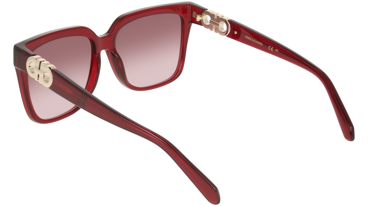 Sunglasses Salvatore Ferragamo SF2109S (655) color transparent wine shape rectangle lenses gradient burgundy