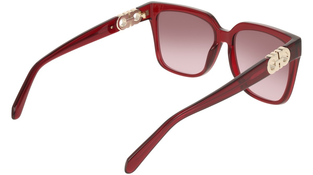Sunglasses Salvatore Ferragamo SF2109S (655) color transparent wine shape rectangle lenses gradient burgundy