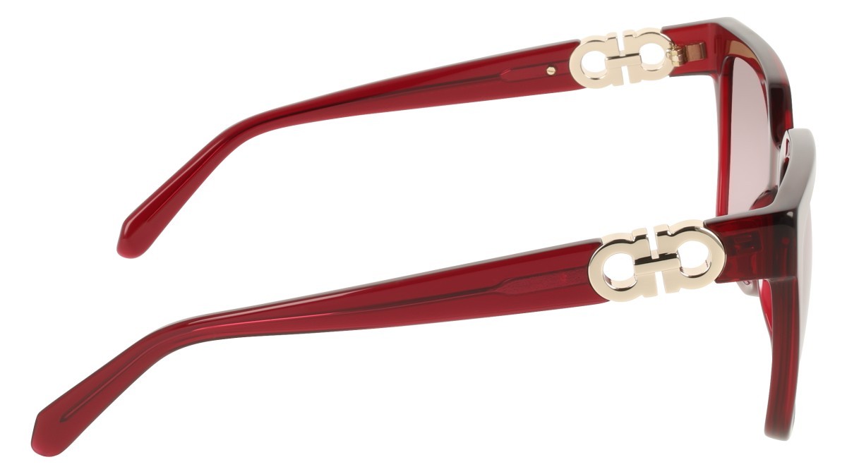Sunglasses Salvatore Ferragamo SF2109S (655) color transparent wine shape rectangle lenses gradient burgundy