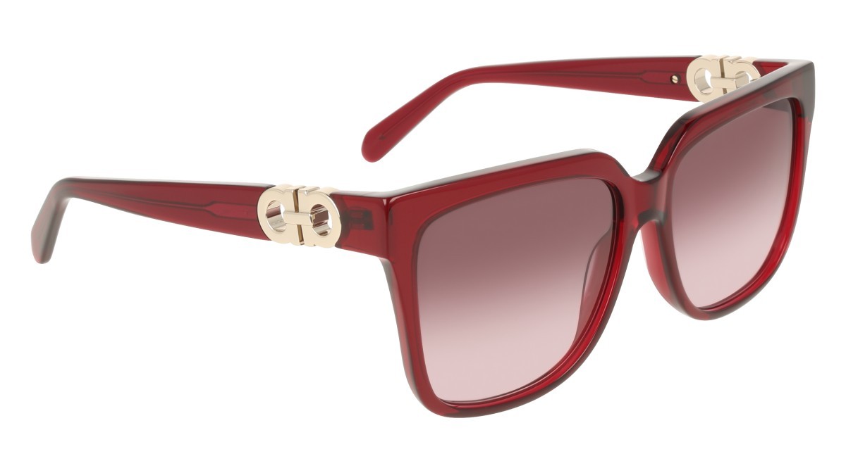 Sunglasses Salvatore Ferragamo SF2109S (655) color transparent wine shape rectangle lenses gradient burgundy