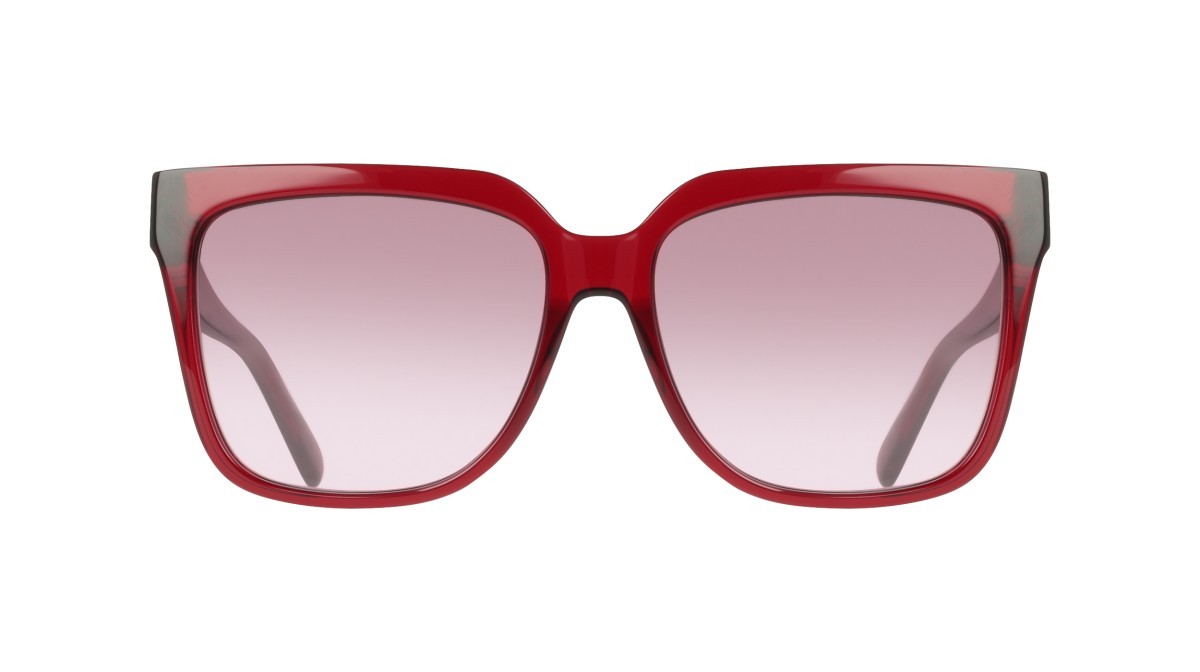Sunglasses Salvatore Ferragamo SF2109S (655) color transparent wine shape rectangle lenses gradient burgundy