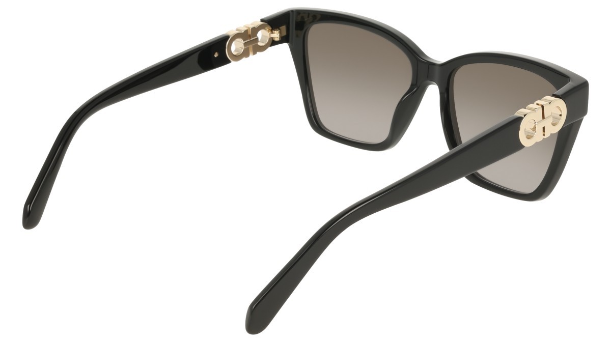 Sunglasses Salvatore Ferragamo SF2110S (001) color black shape rectangle lenses gradient grey