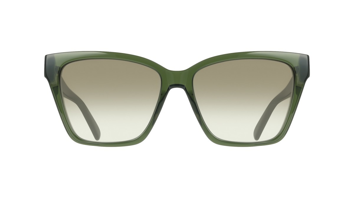 Sunglasses Salvatore Ferragamo SF2110S (320) color transparent khaki shape rectangle lenses gradient khaki