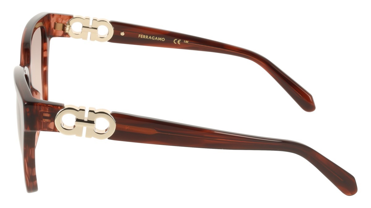 Sunglasses Salvatore Ferragamo SF2110S (656) color striped wine shape rectangle lenses gradient brown