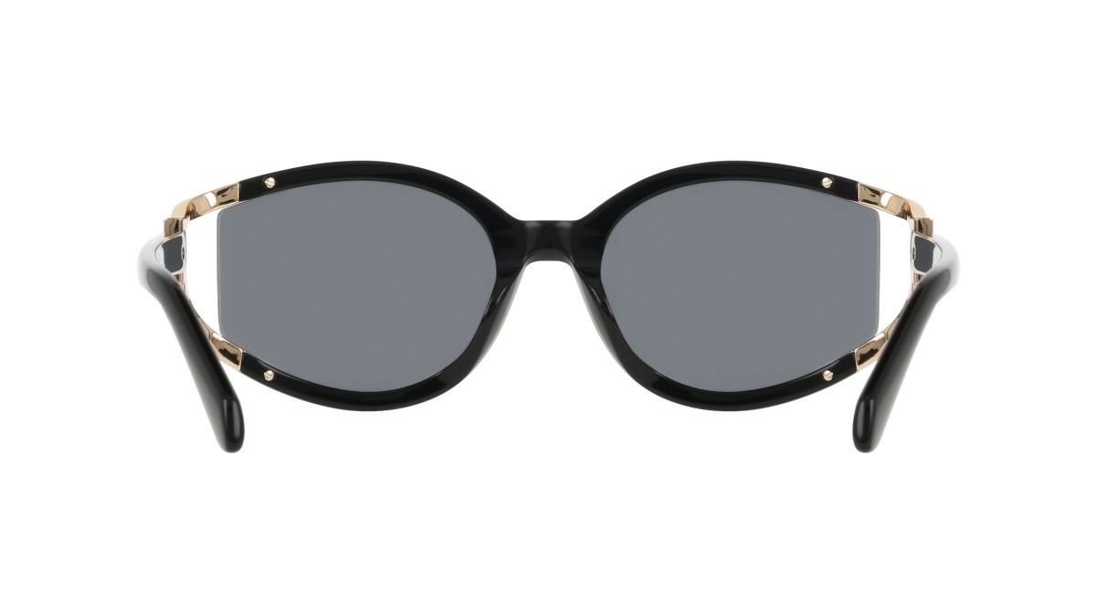 Sunglasses Salvatore Ferragamo SF2111S (001) color black shape oval lenses solid grey