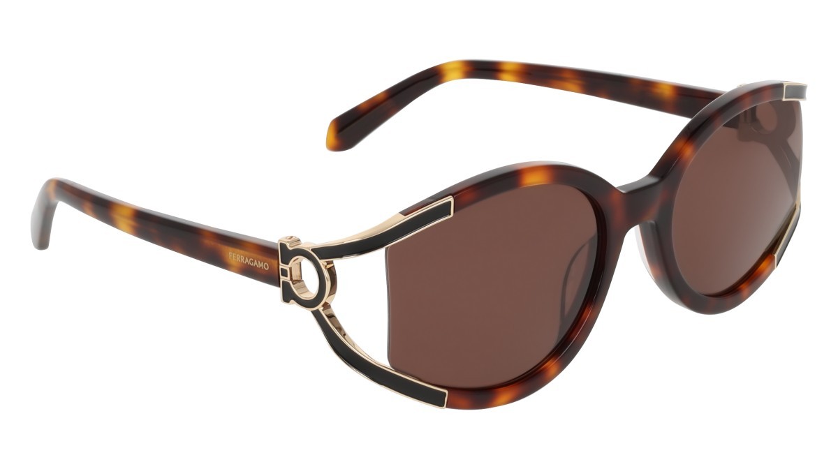 Sunglasses Salvatore Ferragamo SF2111S (240) color tortoise shape oval lenses solid brown
