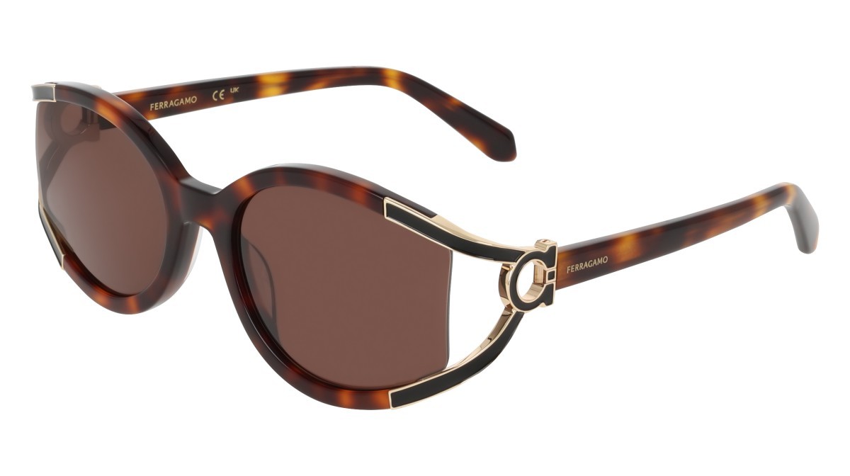 Sunglasses Salvatore Ferragamo SF2111S (240) color tortoise shape oval lenses solid brown
