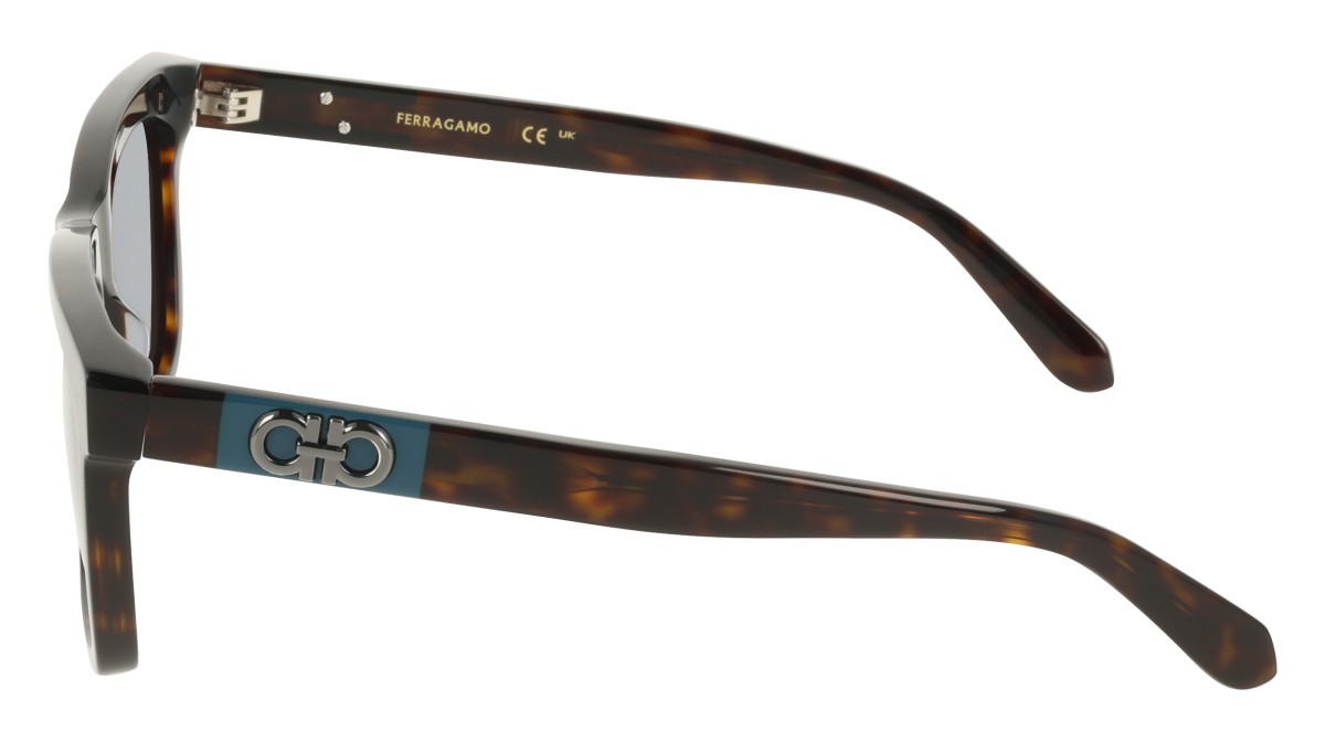 Sunglasses Salvatore Ferragamo SF2113S (242) color dark tortoise shape rectangle lenses solid blue