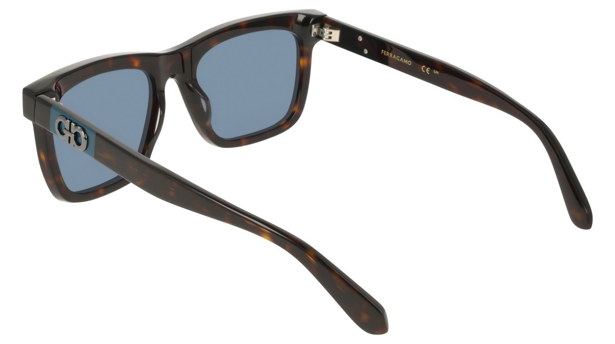 Sunglasses Salvatore Ferragamo SF2113S (242) color dark tortoise shape rectangle lenses solid blue