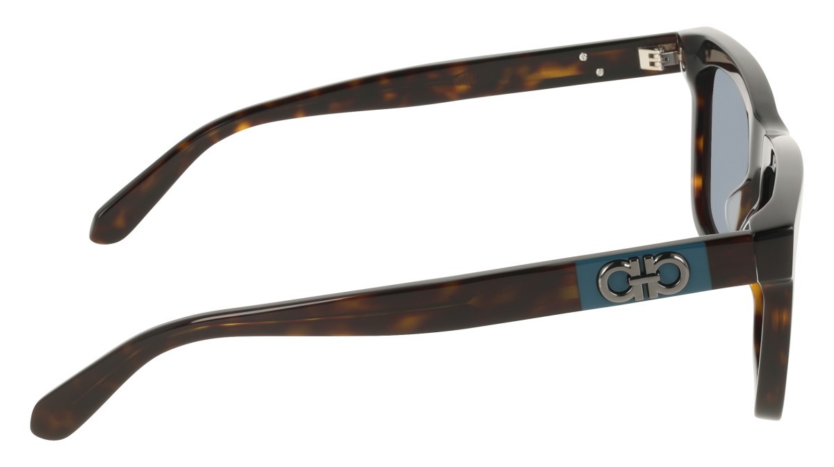 Sunglasses Salvatore Ferragamo SF2113S (242) color dark tortoise shape rectangle lenses solid blue