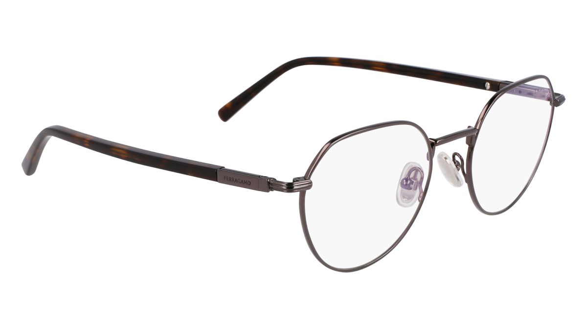 Eyeglasses Salvatore Ferragamo SF2233 (027) color dark ruthenium shape round lenses dark ruthenium
